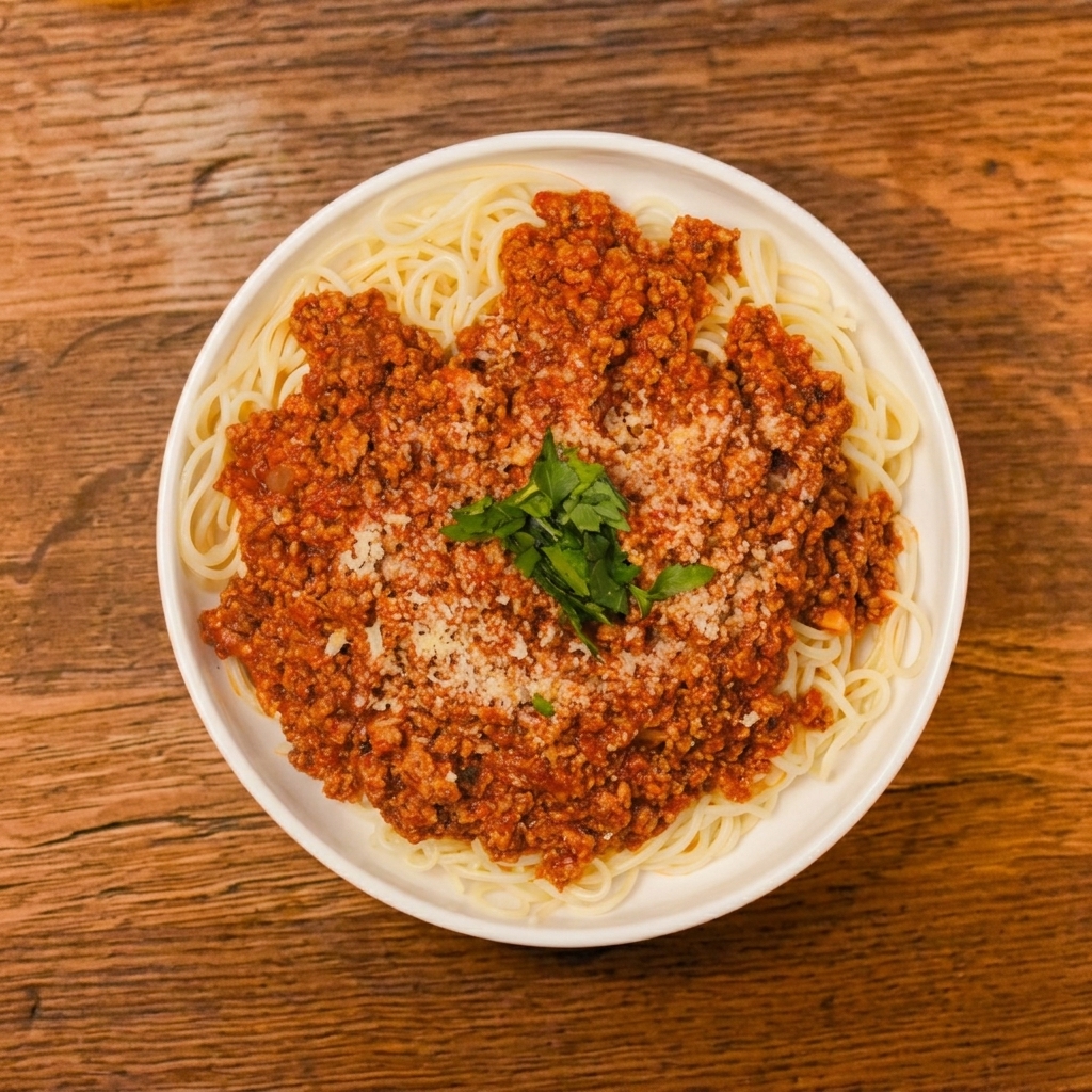 Spaghetti med kødsovs